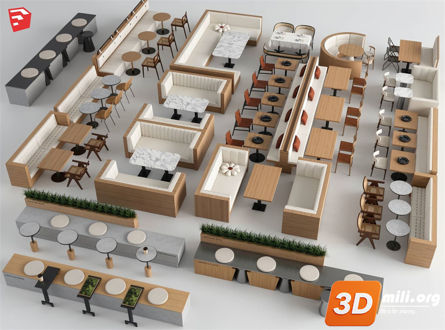 Cafe Furniture Skp Files 